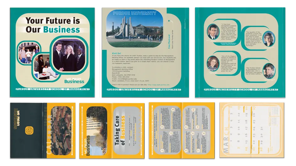 Purdue School of Management brochure and calendar