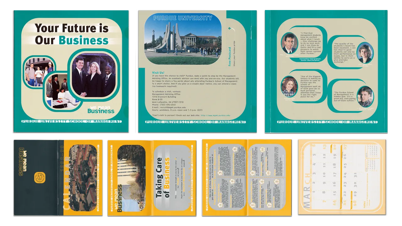 Purdue School of Management brochure and calendar