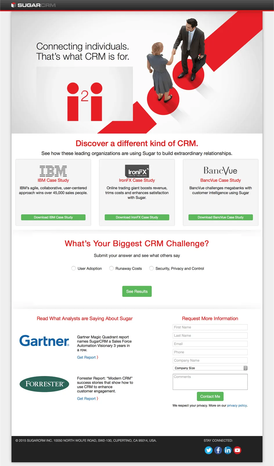 SugarCRM Awareness Campaign landing page