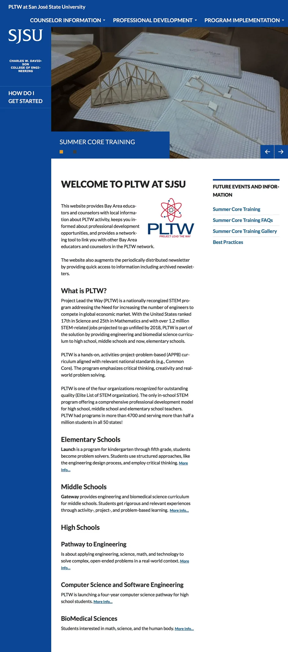 SJSU Project Lead The Way website