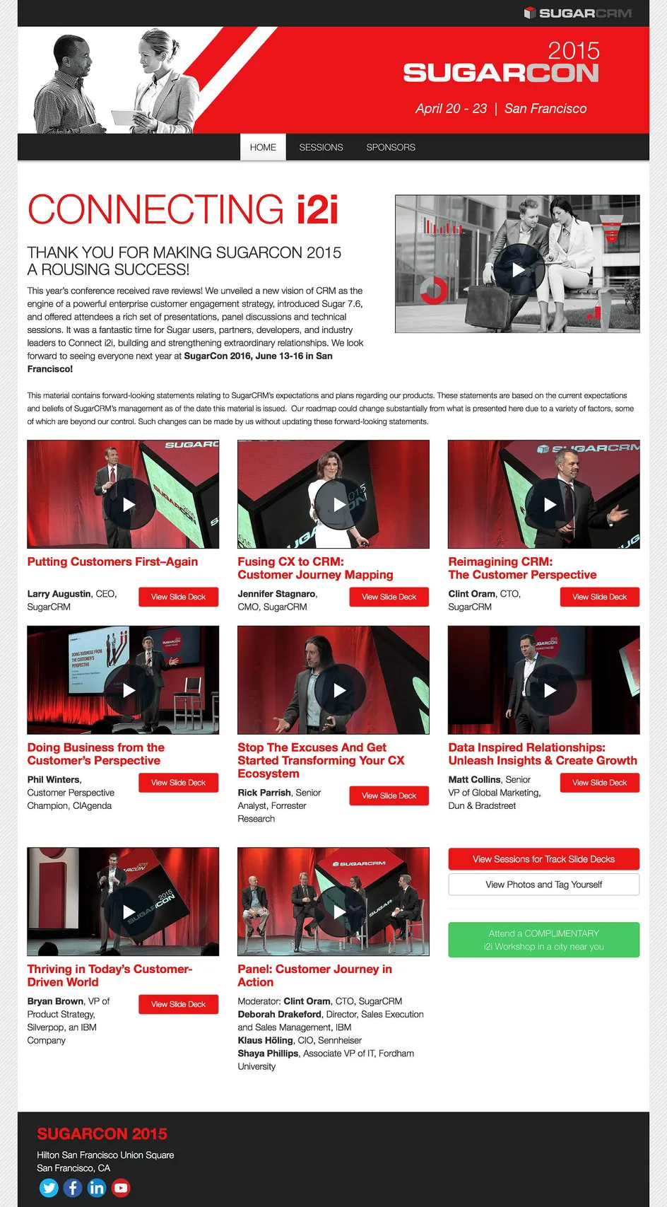 SugarCon 2015 website