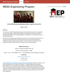 Mathematics, Engineering, Science Achievement (MESA) Engineering Program website