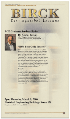 Birck Distinguished Lecture poster